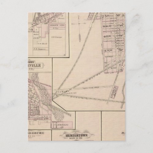 Map of Auburn De Kalb Co Postcard