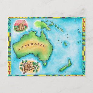 Map of Australia 2 Postcard