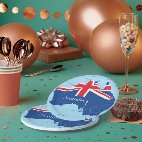 Map of Australia Australian Country Paper Plates