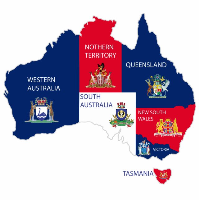 Map of Australia Cutout (Front)
