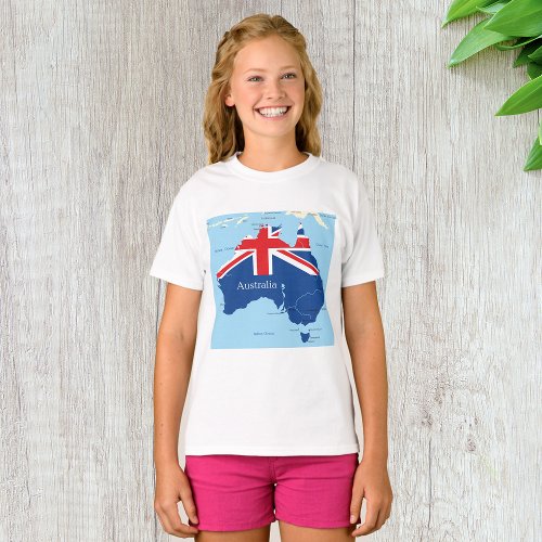 Map Of Australia Girls T_Shirt