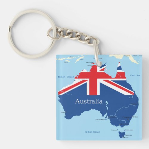 Map of Australia Keychain