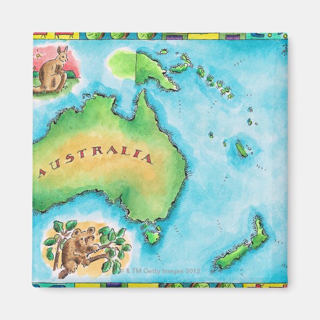 Map of Australia Magnet (Front)