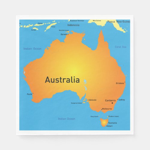 Map Of Australia Napkins