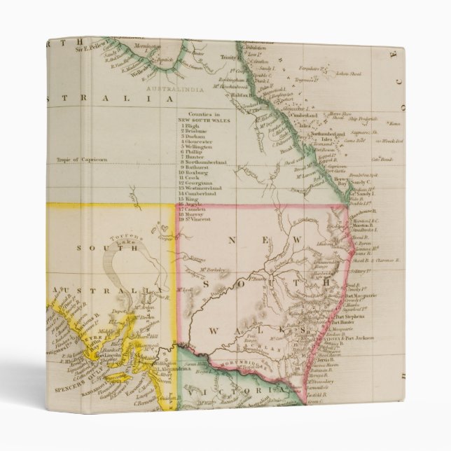 Map of Australia & New Zealand 3 Ring Binder (Front/Spine)