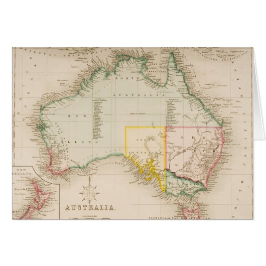 Map of Australia & New Zealand Cards (Front Horizontal)