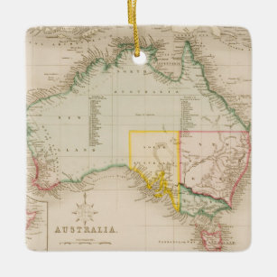 Map of Australia & New Zealand Ceramic Ornament