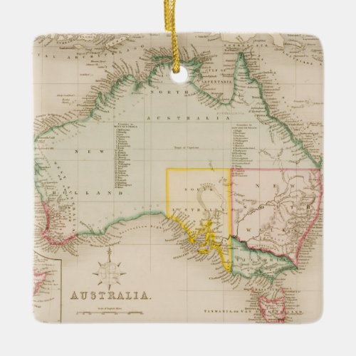 Map of Australia  New Zealand Ceramic Ornament