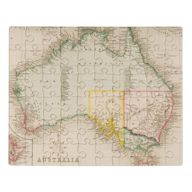 Map of Australia & New Zealand Jigsaw Puzzle (Puzzle Horizontal)