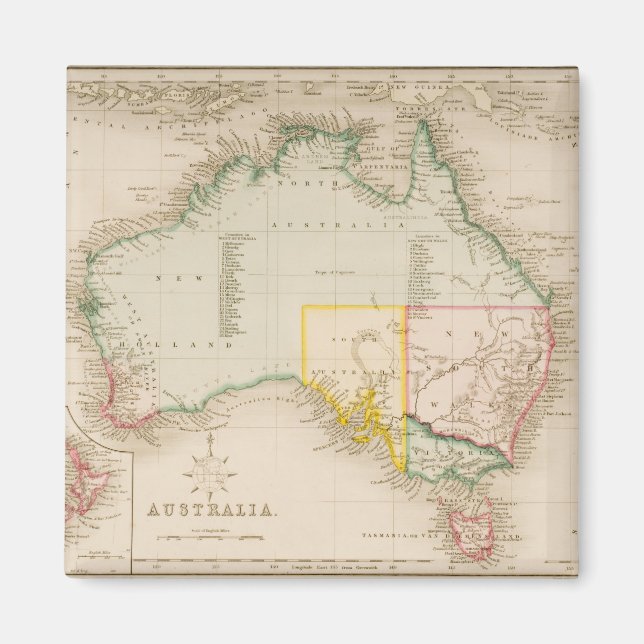 Map of Australia & New Zealand Magnet (Front)