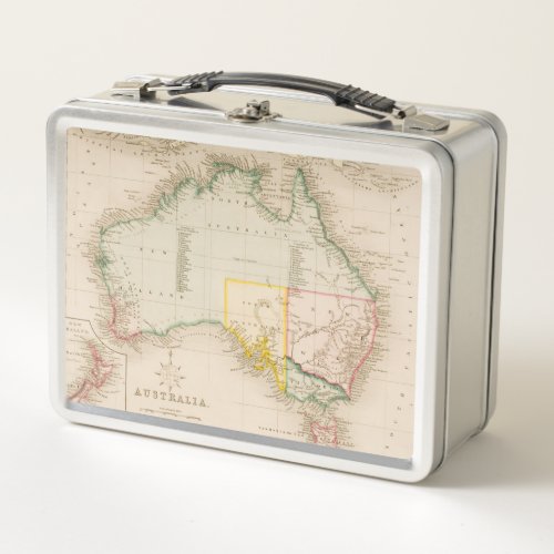 Map of Australia  New Zealand Metal Lunch Box