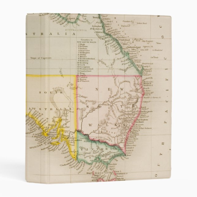 Map of Australia & New Zealand Mini Binder (Front/Spine)
