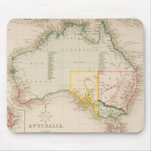 Map of Australia  New Zealand Mouse Pad