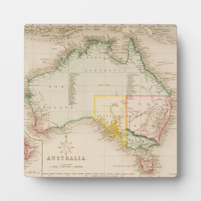 Map of Australia & New Zealand Plaque (Front)