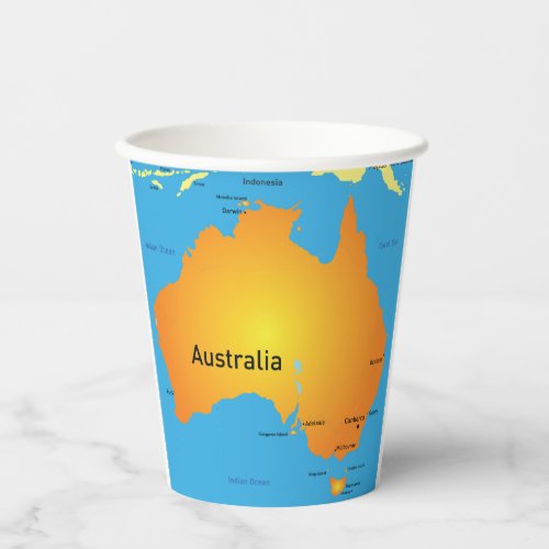 Map Of Australia Paper Cups