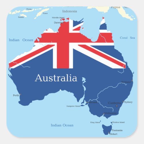 Map of Australia Stickers