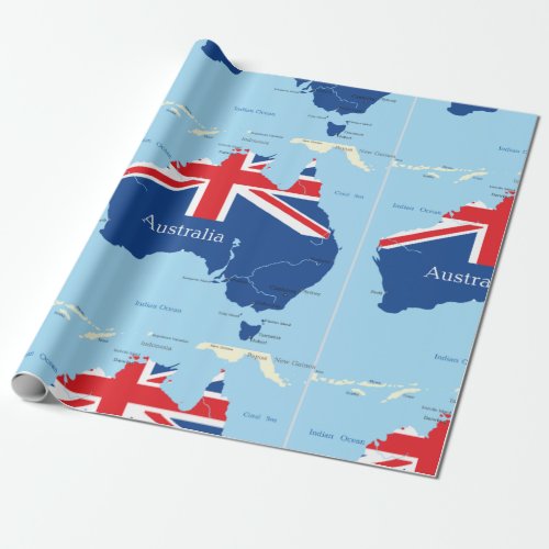 Map of Australia Wrapping Paper