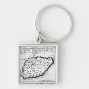 Map of Barbados Keychain