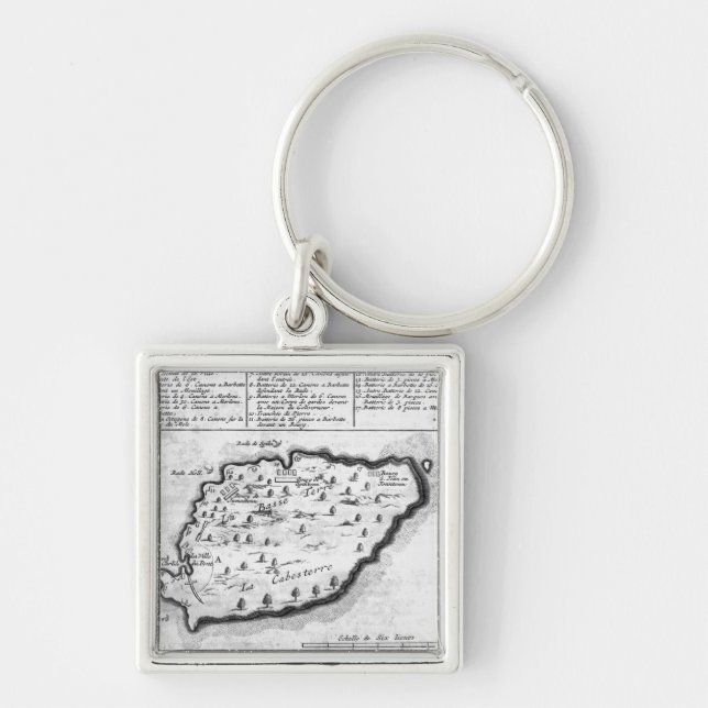 Map of Barbados Keychain (Front)