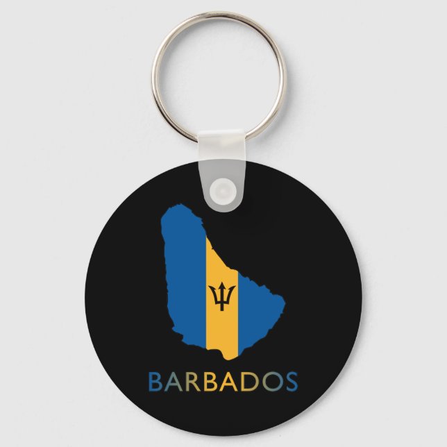 Map Of Barbados Keychain (Front)