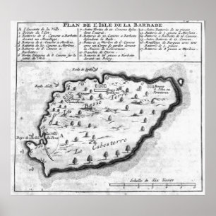 Map of Barbados Poster
