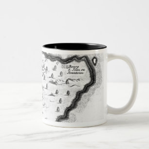 Map of Barbados Two-Tone Coffee Mug
