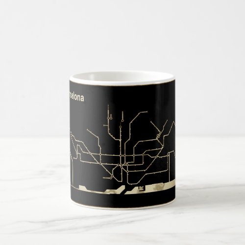 Map of Barcelona Subway _ Old  Coffee Mug