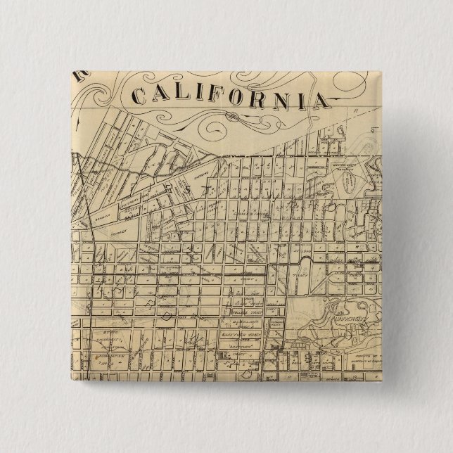 Map of Berkeley, California Pinback Button (Front)