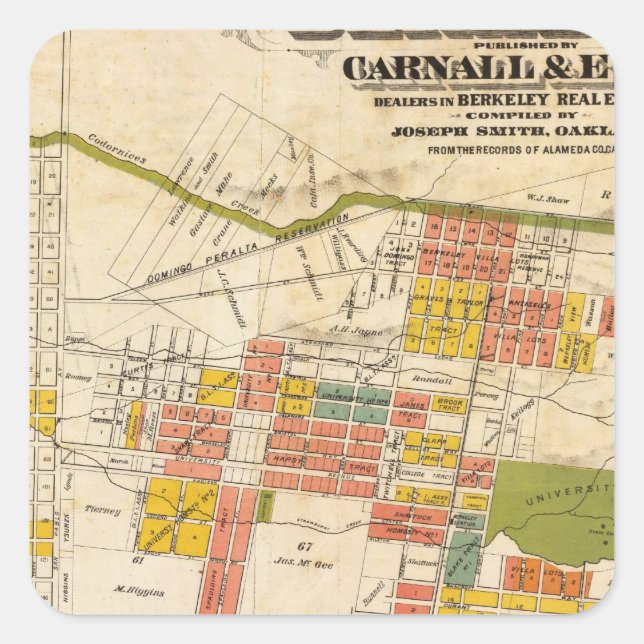 Map of Berkeley Square Sticker (Front)