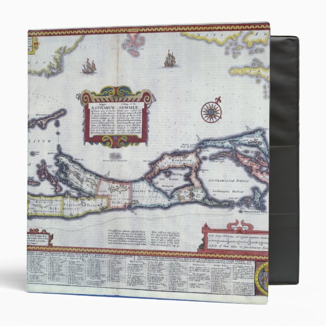 Map of Bermuda 3 Ring Binder (Front/Inside)