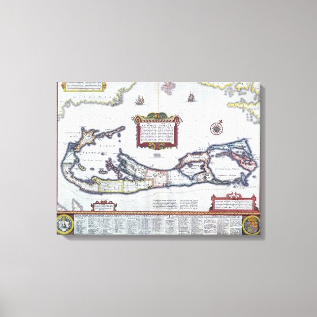 Map of Bermuda Canvas Print (Front)