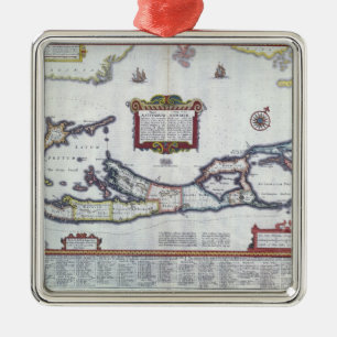 Map of Bermuda Metal Ornament