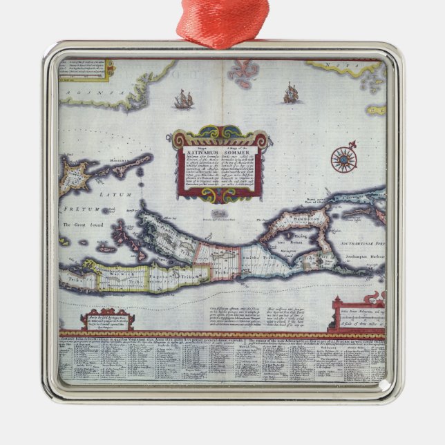 Map of Bermuda Metal Ornament (Front)