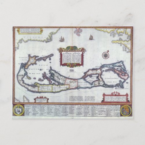 Map of Bermuda Postcard