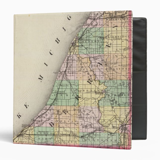 Map of Berrien County, Michigan 3 Ring Binder (Front/Inside)