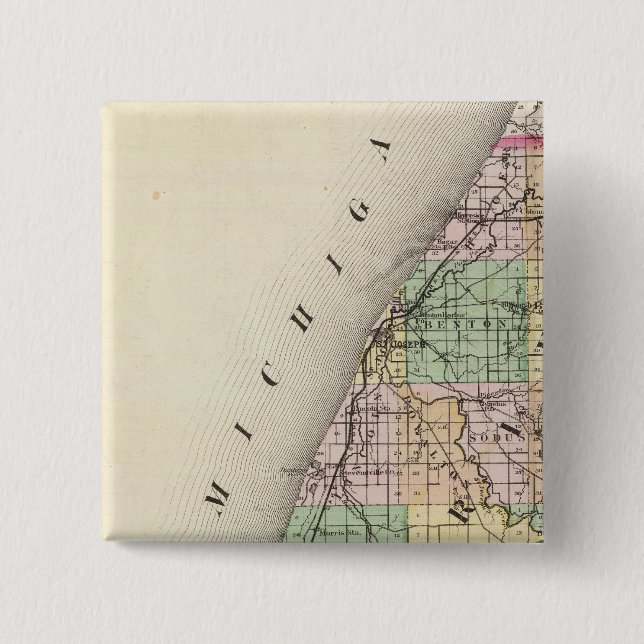 Map of Berrien County, Michigan Button (Front)