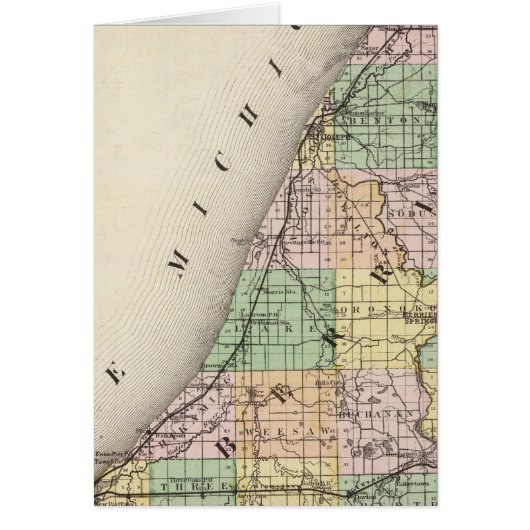 Map of Berrien County, Michigan Cards (Front)