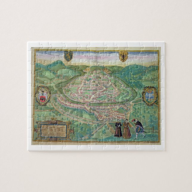 Map of Besancon, from 'Civitates Orbis Terrarum' b Jigsaw Puzzle (Horizontal)