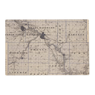 Map of Black Hawk County, State of Iowa Placemat