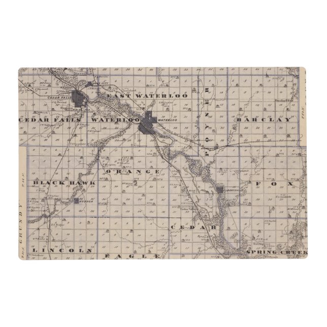 Map of Black Hawk County, State of Iowa Placemat (Front)