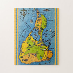 Map of Block Island 11x14 Jigsaw Puzzle