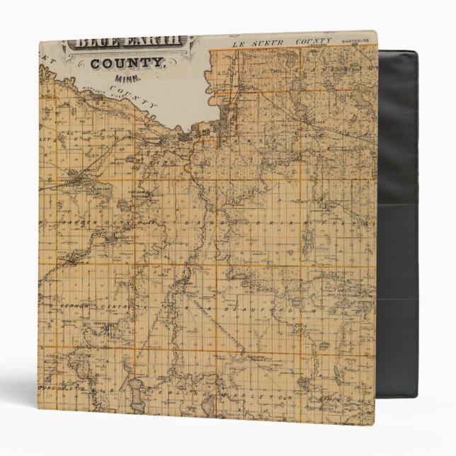 Map of Blue Earth County, Minnesota 3 Ring Binder (Front/Inside)