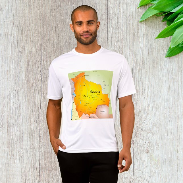 Map of Bolivia with Cities and Borders T-Shirt (Creator Uploaded)