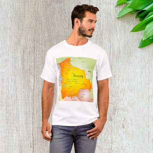 Map of Bolivia with Cities and Borders T-Shirt