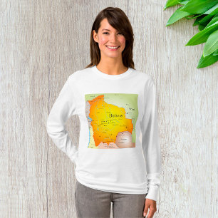 Map of Bolivia with Cities and Borders T-Shirt
