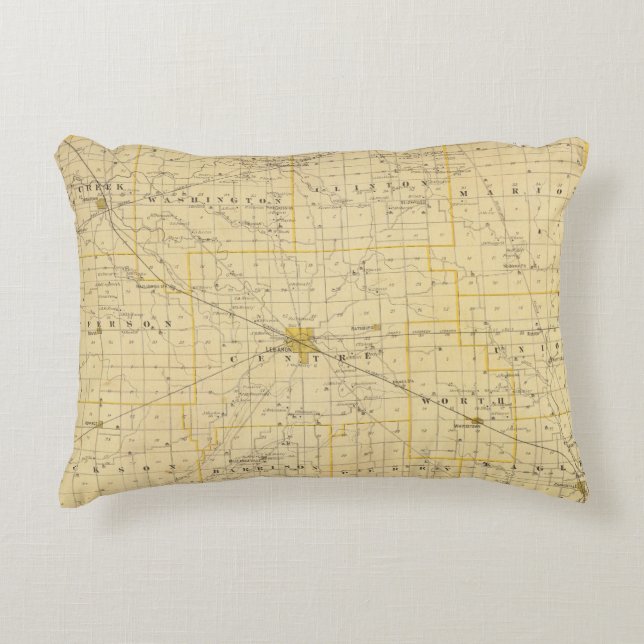 Map of Boone County Decorative Pillow (Front)