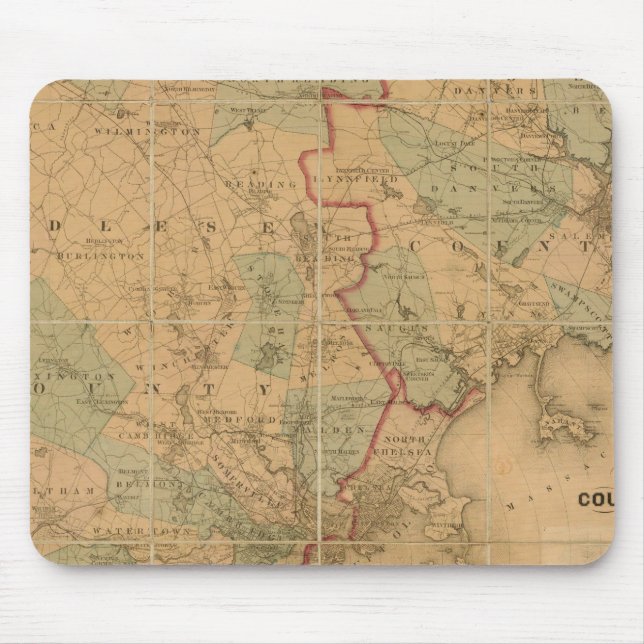 Map Of Boston 2 Mouse Pad (Front)