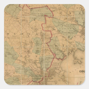 Map Of Boston 2 Square Sticker
