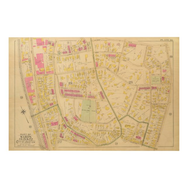 Map of Boston 7 Wood Wall Decor (Front)