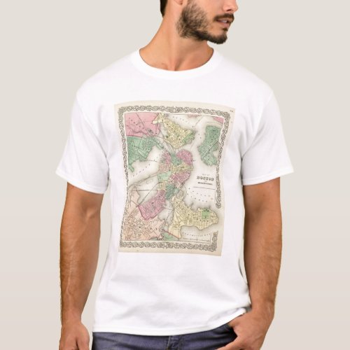 Map Of Boston And Adjacent Cities T_Shirt
